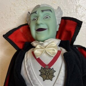 The Munsters Grandpa Vampire Plush Toy with Red and Black Cape